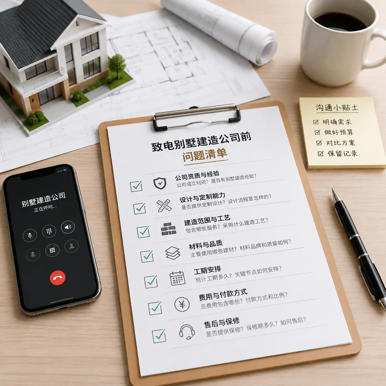 在威宁拨打别墅建造公司电话前的准备工作