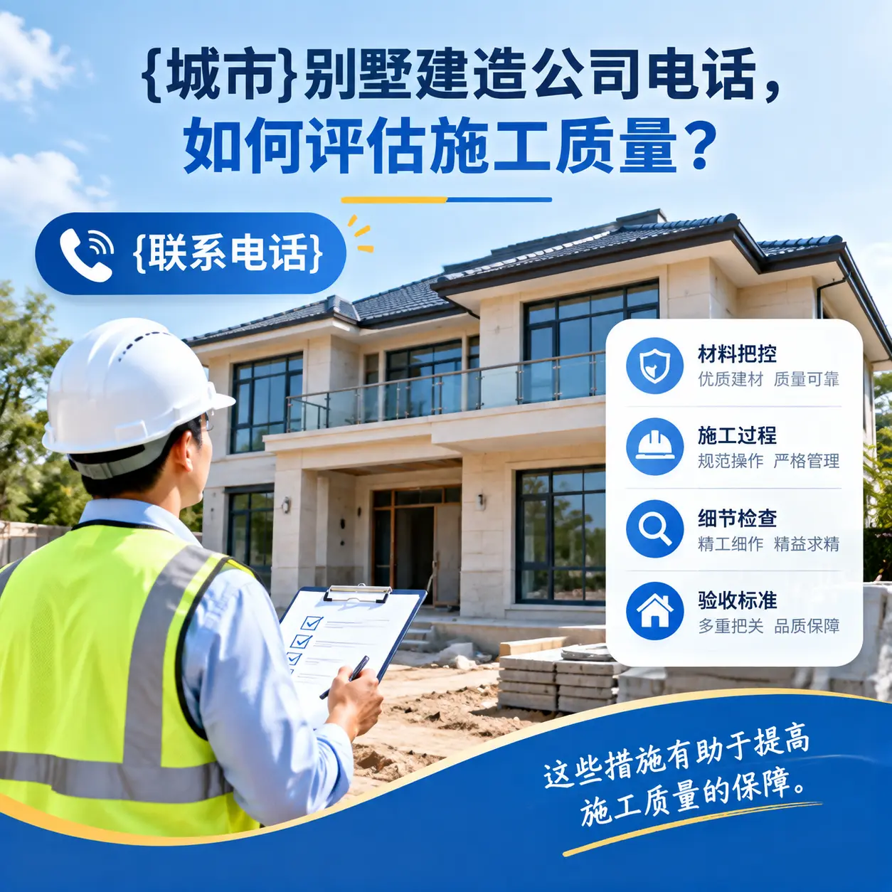 威宁别墅建造公司电话，如何评估施工质量？