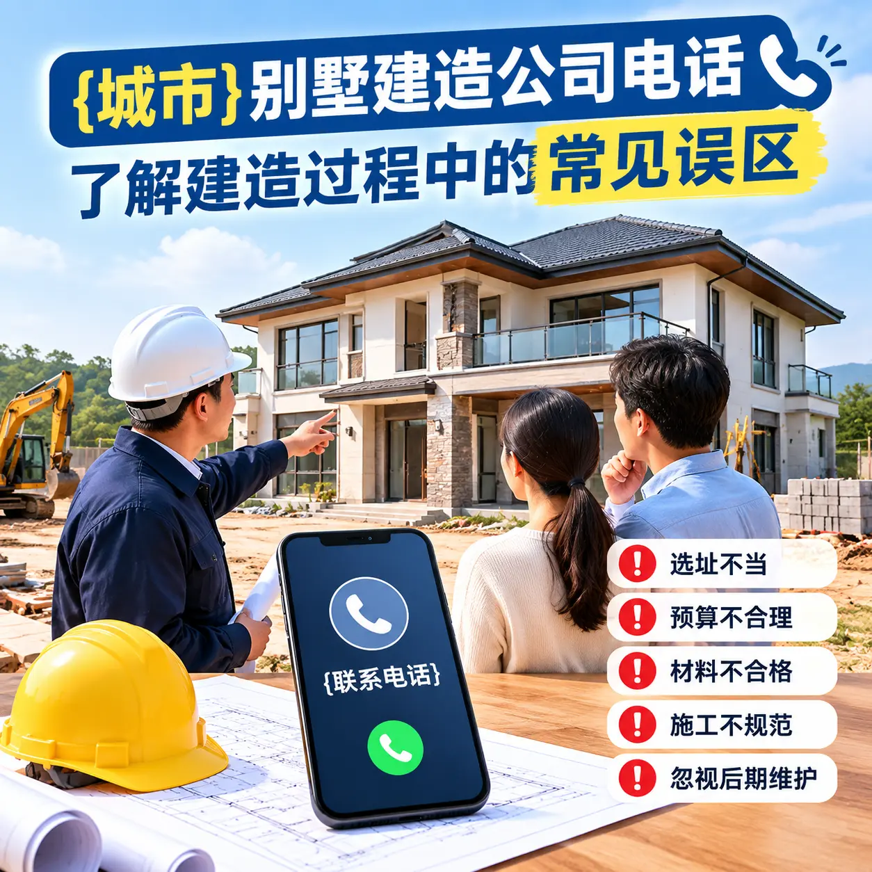 威宁别墅建造公司电话,了解建造过程中的常见误区